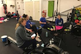 ​The team are pictured during their 24-hour challenge.