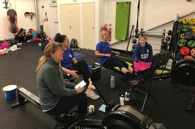 The team are pictured during their 24-hour challenge.