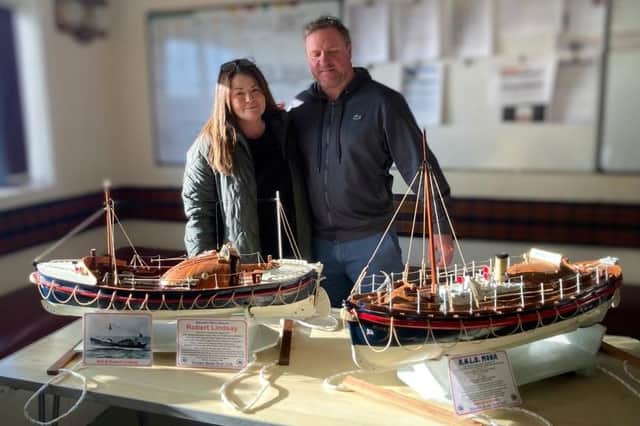 ​Lesley Murphy and husband Paddy delivered the models to the Arbroath station.