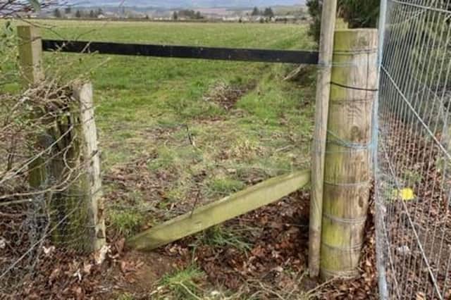 The site on the Kingsmuir path where the stile used to be. It had been built and donated to the project by Forfar and District Men’s Shed.