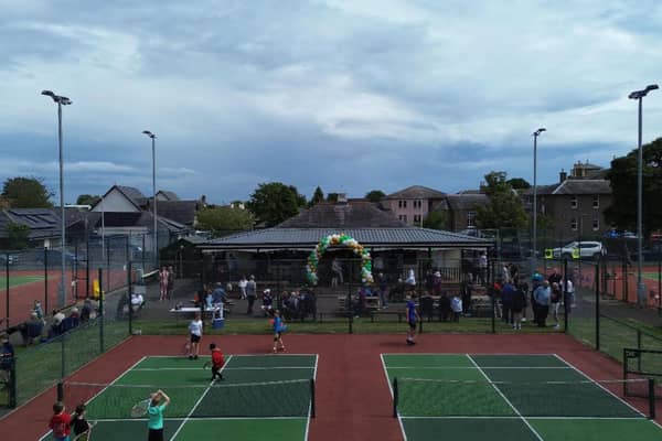 ​Duncan Lyall sent up a drone to capture the action from Montrose Tennis Club’s family fun open day on Sunday