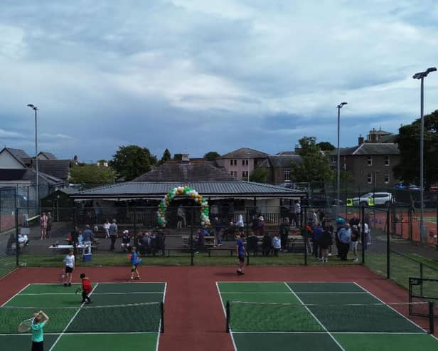 ​Duncan Lyall sent up a drone to capture the action from Montrose Tennis Club’s family fun open day on Sunday