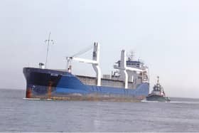 ​The 07 Lafite edges up the South Esk to load at the South Quay.