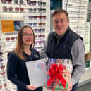 Optical assistant Alessia Vaughan (L) and retail manager Jamie Buchan (R)