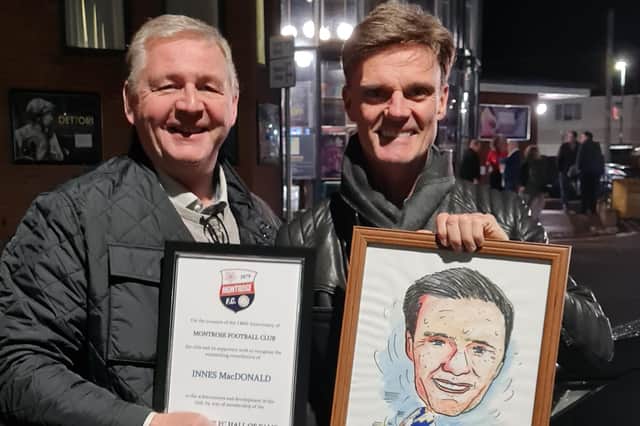 David Larter (left) with Innes MacDonald outside the theatre