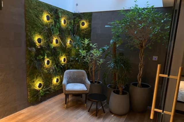 Indoor oasis...garden room feature in Middle Eight's Rivers suite