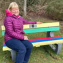 ​Alison Cameron takes a break on the bench at Edzell Muir.