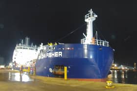 Ship of the future – Sir John Fisher at Montrose.