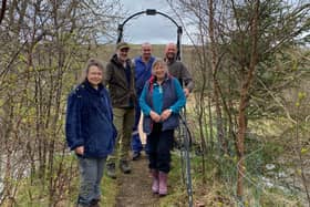 Community members and joiners at the bridge: (l-r): Krystna Pytaz, PKCT’s Andrew Barrie, John Munro, Meg Mearns and Gary Miller.