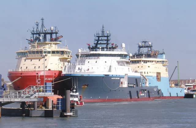 A line-up of ‘Titans of the Deep’ at Montrose North Quay.
