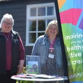 Christine Sharp, Adult & Community Libraries Lead, and Lesley Matthews, Libraries Operations Lead, ready to welcome visitors to the first Libraries on the Move event.
