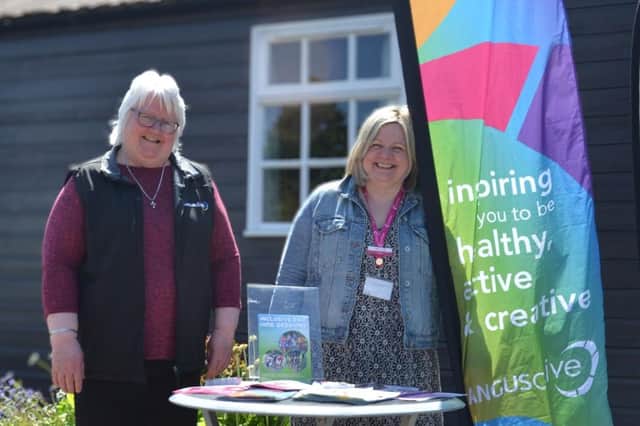Christine Sharp, Adult & Community Libraries Lead, and Lesley Matthews, Libraries Operations Lead, ready to welcome visitors to the first Libraries on the Move event.
