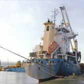 ​Onego Rio, berthed at Montrose, December 2024 – built in Nikolaev, Ukraine, 2003.