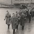 Forfar Boys' Brigade marching from the Academy in a year that couldn't have been much later than the early 1960s. Does anyone know who owned the Austin, YS3772?
