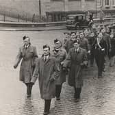 Forfar Boys' Brigade marching from the Academy in a year that couldn't have been much later than the early 1960s. Does anyone know who owned the Austin, YS3772?