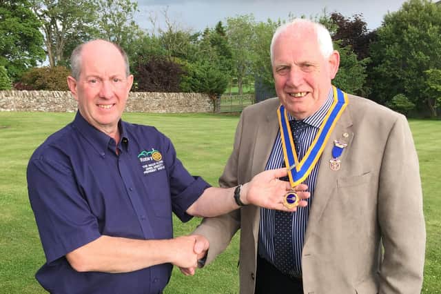 James Arnott (left) with new president George Aitken.