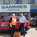 Jim Beattie, Tayside 4x4 Response chairman and volunteer, with Les Gammie, Depot and the Stihl PS3000 battery generator.