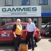 Jim Beattie, Tayside 4x4 Response chairman and volunteer, with Les Gammie, Depot and the Stihl PS3000 battery generator.