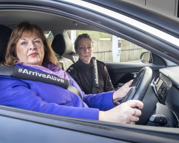 Fiona Hyslop with Chief Superintendent Hilary Sloan.