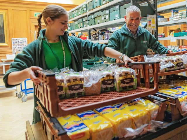 Volunteers packing emergency food parcels