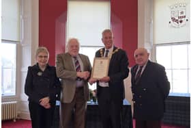 Pictured (l-r) are Depute Provost Linda Clark, Ivan Laird, Provost Brian Boyd and Councillor Ronnie Proctor.