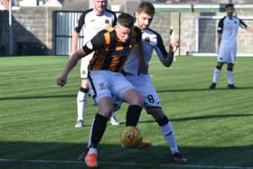 Kyle Hutton, seen here playing for Dumbarton against East Fife, has signed with Gary Irvine's Forfar Athletic