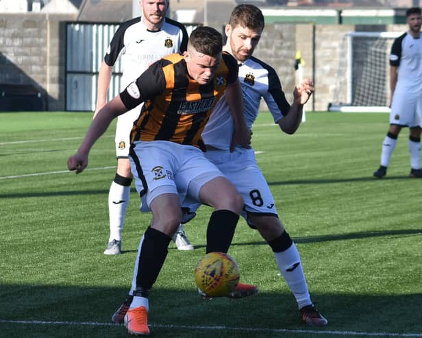 Kyle Hutton, seen here playing for Dumbarton against East Fife, has signed with Gary Irvine's Forfar Athletic