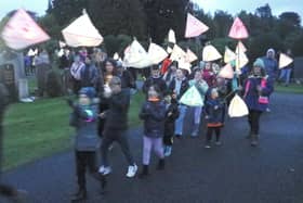 ​Pupils led the procession to the chapel. (Wallace Ferrier)