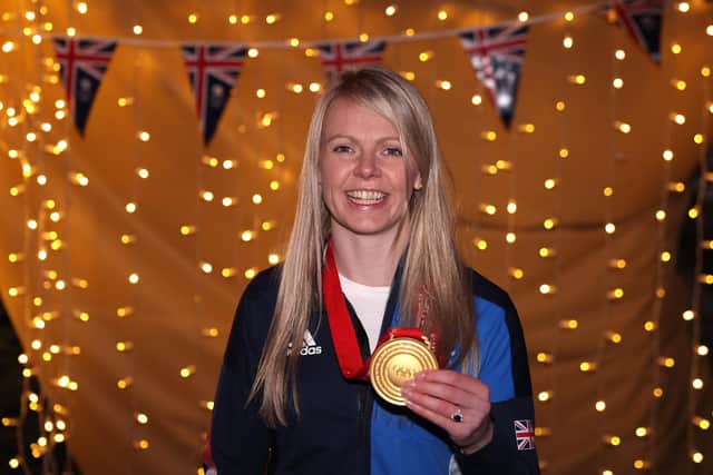 Curling Olympic gold medalist, Vicky Wright from Forfar. Photo by Warren Little/Getty Images