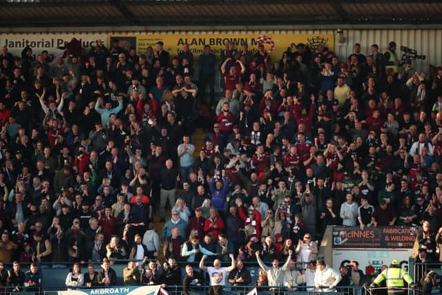 The Arbroath support gave their side their full backing. Pic by Graham Black