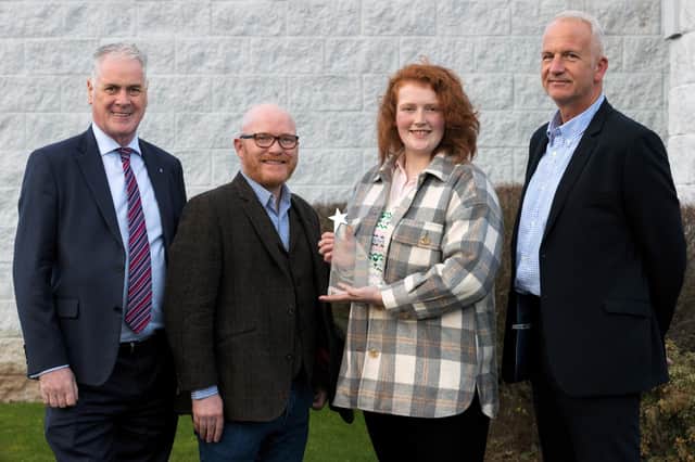 Ariane Bennet is pictured with (from left) Alan Clarke of QMS, chef Gary Maclean and Graeme Findlay from the SQA. (Graeme Hart)