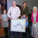 The couple were presented with gifts during the evening, pictured with Amy Scott, Sheila Stewart, Leah Ramsay and Ruaridh Scott. (Wallace Ferrier)