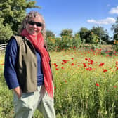 Councillor Lynne Devine (right) is pictured at the Zoar wildflower meadow with fellow Forfar in Flower member Susan Norris.