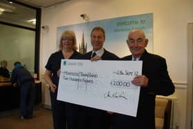In 2012, Jim Easton (right), much-loved and respected bandmaster of Montrose Town Band, accepted a cheque for £200 from the local TSB.