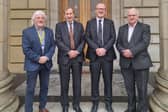 Picture (l-r) Perth A Kinross Council eader Cllr Grant Laing; Angus Council leader Cllr Bill Duff; Dundee City Council leader Cllr Mark Flynn, and Fife Council leader, Cllr David Ross.