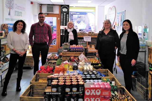 Pictured: Mairi Gougeon, Duncan Thorp & Janice Nicol of SES and Lucy Nicholl & Pauline Lockhart of Community First.