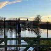 Flooding at the Inchbare electrical substation during the recent heavy rainfall.