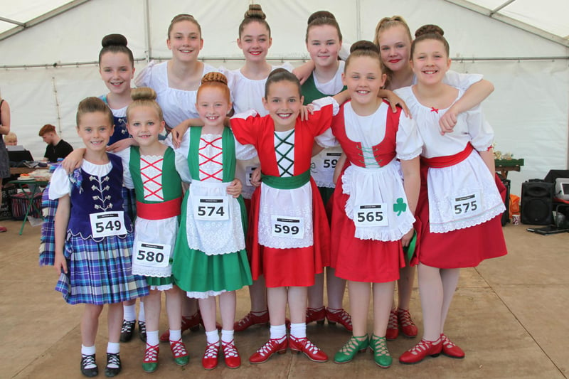A group of Highland dancers pose for our photographer before competing.