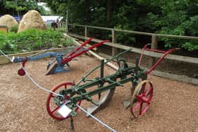 Pictured are ploughs from an earlier era. Technology has come a long way since the moves towards mechanised farming during the First World War.