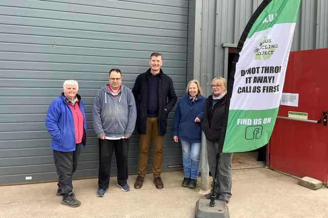 Dave Doogan is pictured with (from left) volunteers Jeanette, Robert, Alison and Barbara.