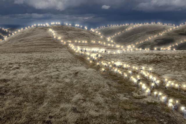 Lighting up the skies: A visualisation of how the large-scale outdoor artworks would look.