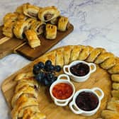 The sausage wreath makes a stunning centrepiece on a buffet table