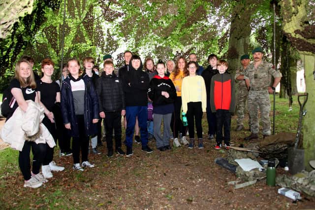 Corporal David Wilson (far right) who briefed pupils on what to look for on the nature trail. (Wallace Ferrier)