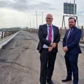 ​Tay Road Bridge manager Alan Hutchison (left) and Councillor Gary Holt.