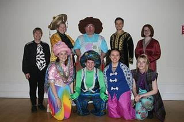 The cast of Aladdin all set to tread the boards.