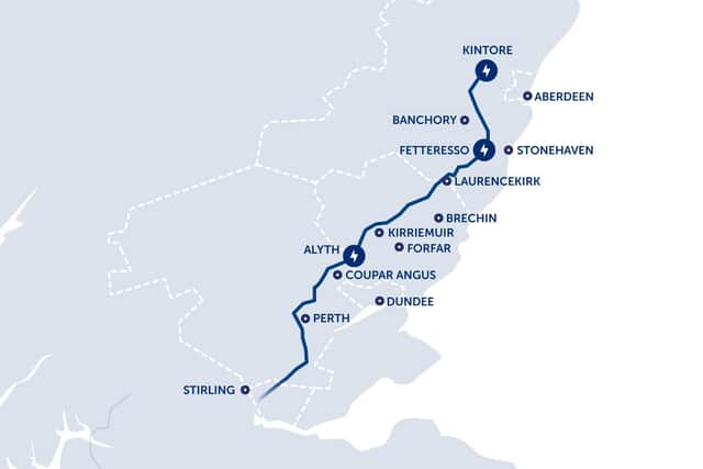 The line’s route will go through Angus, Aberdeenshire and Perth and Kinross.