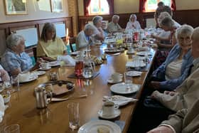 ​The group of 18 was entertained in the Officers’ Mess at RM Condor.