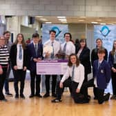 The winning team are pictured with ​MATE Scotland Regional co-ordinator Dr Rosslyn Shanks; James Philp; and Donella Beaton, vice-principal for cconomic development. (Ross Henderson).
