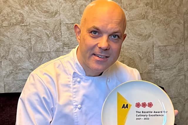 Star quality...chef Garry is delighted to retain his three AA Rosettes.