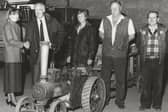 I​n August, 1990, a model steam traction engine, built by Andrew Hay, was presented to Angus Folk Museum for their collection at Glamis. The presentation took place at Westfield Farm by Chapelton. In the picture were, from left - Lady Maitland, Chair of the National Trust For Scotland's local advisory committee; Dr David Hay, Mrs Jennifer Hay, Jim Anderson, Leysmill Farm; and Alex Watt.